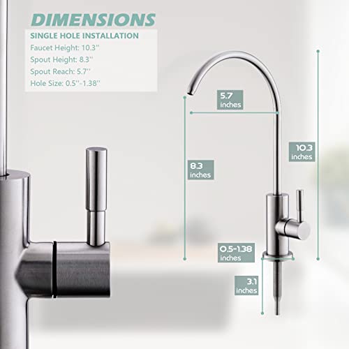 Kitchen Sink Faucets, Kitchen Faucets With Pull Down Sprayer Wewe Sus304 Stainless Steel Brushed Nickel Single Handle Single Hole Faucet For Farmhouse Rv With Water Filter Faucet #TOP5