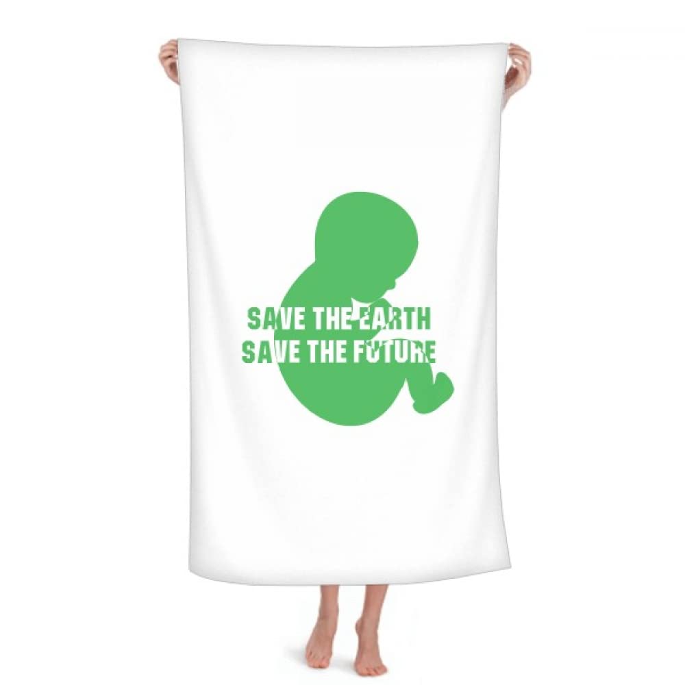 Save The Earth Save The Future Hand Towel Bath Facecloth Soft Cotton Washcloth