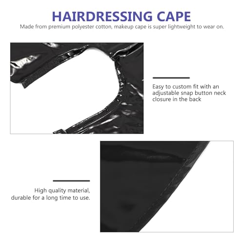Capa impermeable para corte y tintura de cabello negro miniatura 3