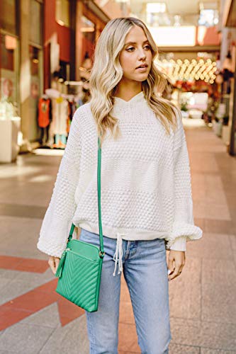 Image of FashionPuzzle Chevron Quilted Medium Crossbody Bag with Tassel Accent