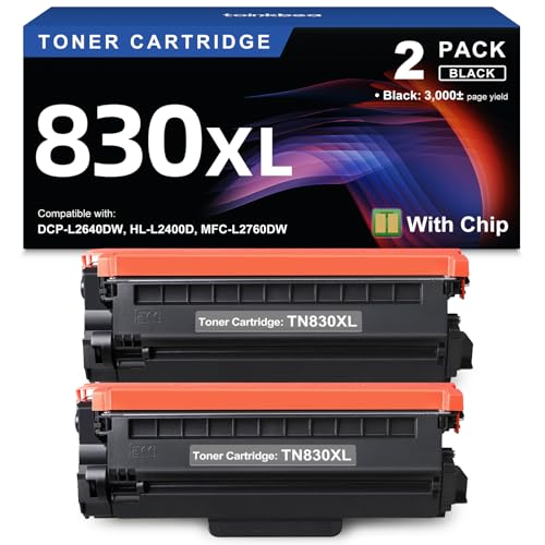 Image of TN830XL Toner Cartridge Compatible for Brother Printer HL-L2460DW 2PK Black