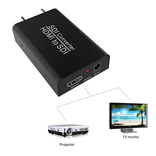 HDMI to SDI Converter,ABLEWE HDMI to 3G-SDI/HD-SDI/SDI Audio and Video Converter with Dual SDI Output for Monitors Home Theater …