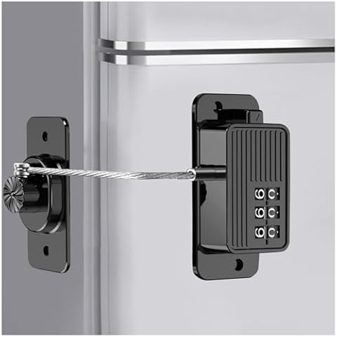 Refrigerator Fridge Freezer Door Lock with Password, Child Proof Refrigerator Door Lock for Kitchen Refrigerator, Cabinets and Drawers, Closets, Windows, Doors-No Tools Need or Drill Cover