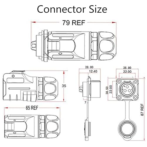 Conector impermeable XHP20 de 12 pines, azul miniatura 3