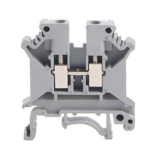 100 Pcs UK5N DIN Rail Terminal Block Screw Clamp Connector 800V 41A - Grey