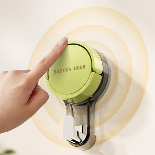 Image of REWOP Adhesive Wall Hooks for Heavy Items Stainless Steel, PVC, ABS Nail Free Seamless Adhesive Non-Trace No Drilling Installation Hanging, Waterproof Screws Wall Hook (Suction Hooks, 1)