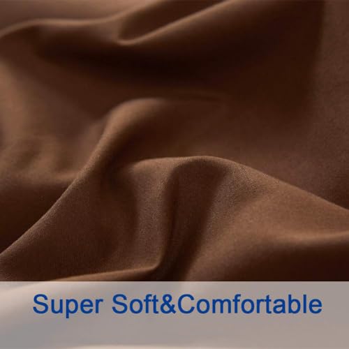 Image of SONORO KATE Bed Sheet Set Super Soft Microfiber 1800 Series Luxury Egyptian Sheets 18-Inch Deep Pocket Wrinkle and Hypoallergenic-3 Piece(Twin Brown)
