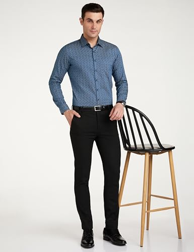 Image of Van Heusen Formal Printed Shirt for Men| Premium Cotton| Full Sleeves| Slim Fit |Breathable Fabric