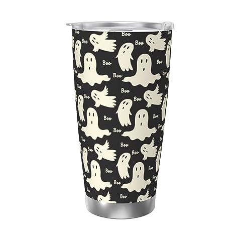 YANGDADA Ghost Pattern 20oz Tumbler with Splash Proof Lid Double Wall Stainless Steel Vacuum Insulated Travel Mug Outdoor Car Cup for Women Men Ideal Gifts Cover