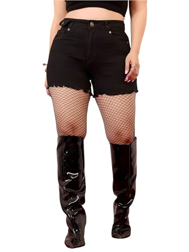 Image of Miss Chase A+ Women's Regular High Rise Mild Distress Regular Denim Skorts