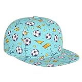 TZTTZT Soccer Paper Plane Print Snapback Hats for Men Women, Adjustable Baseball Cap Flat Bill Brim Hat for Men Black
