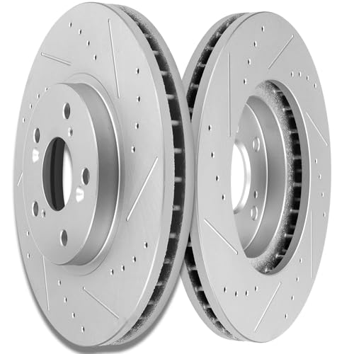 Image of SCITOO Front Brake Rotors 2x Drilled & Slotted Brakes Rotor:31275