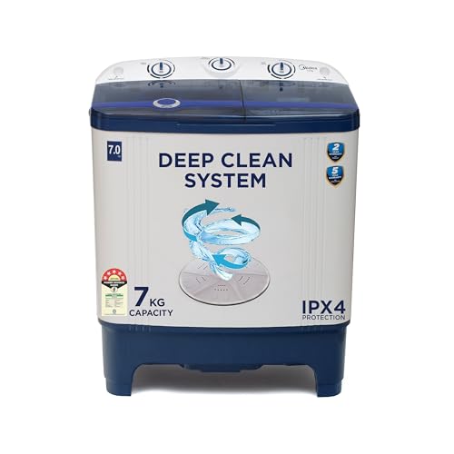 Image of Midea 7 kg 5 Star Semi Automatic Top Load Washing Machine Blue (MWMSA070PPG(BW), Rat Away Feature)