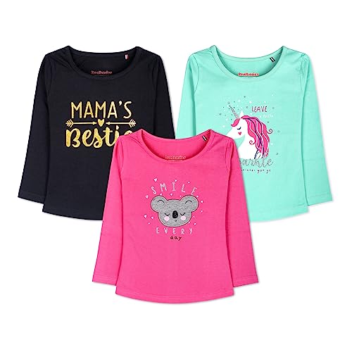 Image of Real Basics Girls Regular Fit Full Sleeves Tshirt (Pack of 3)