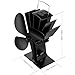 JYDMIX Stove Fan- 4-Blade Heat Powered Wood Burning Stove Fan for Log Burner/Fireplace-Quietly and Efficiently Heat Distribution
