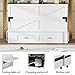 WJFORLION Murphy Bed Queen, Foldable Bed Murphy Cabinet with Storage & Charging Station, Bed Frame for Living Room, Guest Bedroom