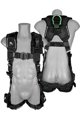 FRONTLINE FALL PROTECTION 250VTB Elite™ Vest Style Harness with Aluminum Hardware and Suspension Trauma Straps | Reflectivity trim around the harness | OSHA & ANSI Complaint (Size:XL/2XL)