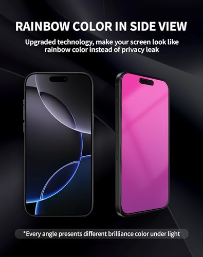 Image of 2 Pack Gradient for iPhone 17 Pro Max Privacy Screen Protector for iPhone17ProMax 6.9inch Tempered Glass [Auto-Installation] Anti Spy Anti Blue Light Eye Protection HD Clear Anti-Scratch No Bubble