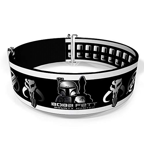 Buckle-Down Star Wars Belt, Cinch Belt Star Wars Boba Fett Mandalorian Crest and Kyrbes Skull, 3.0 Inch Wide, Adjustable2