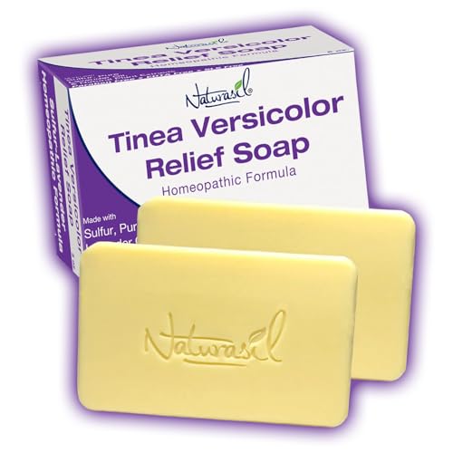 Naturasil Tinea Versicolor Treatment Soap (2) 5oz Bars | Max-Strength 10x Fast-Acting Antifungal Relief | Sulfur Soap Soothes & Restores Skin Pigment | Adult & Child Safe (2 Pack)