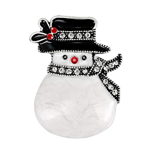 LALANG Shiny Crystal Snowman Enamel Brooch Pin Jacket Coat Badge for Lover Women Gift(Silver) LALANG Shiny Crystal Snowman Enamel Brooch Pin Jacket Coat Badge for Lover Women Gift(Silver)