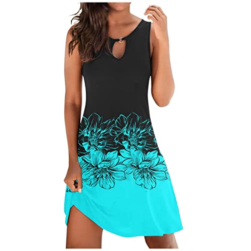 Skaterkleid Damen Kurzarm Kleid Freizeitkleid A-Linie Minikleid Kurz Damen Sommerkleid Casual V-Ausschnitt Freizeitkleid mittellange RÃƒ¼schen Damen Cover