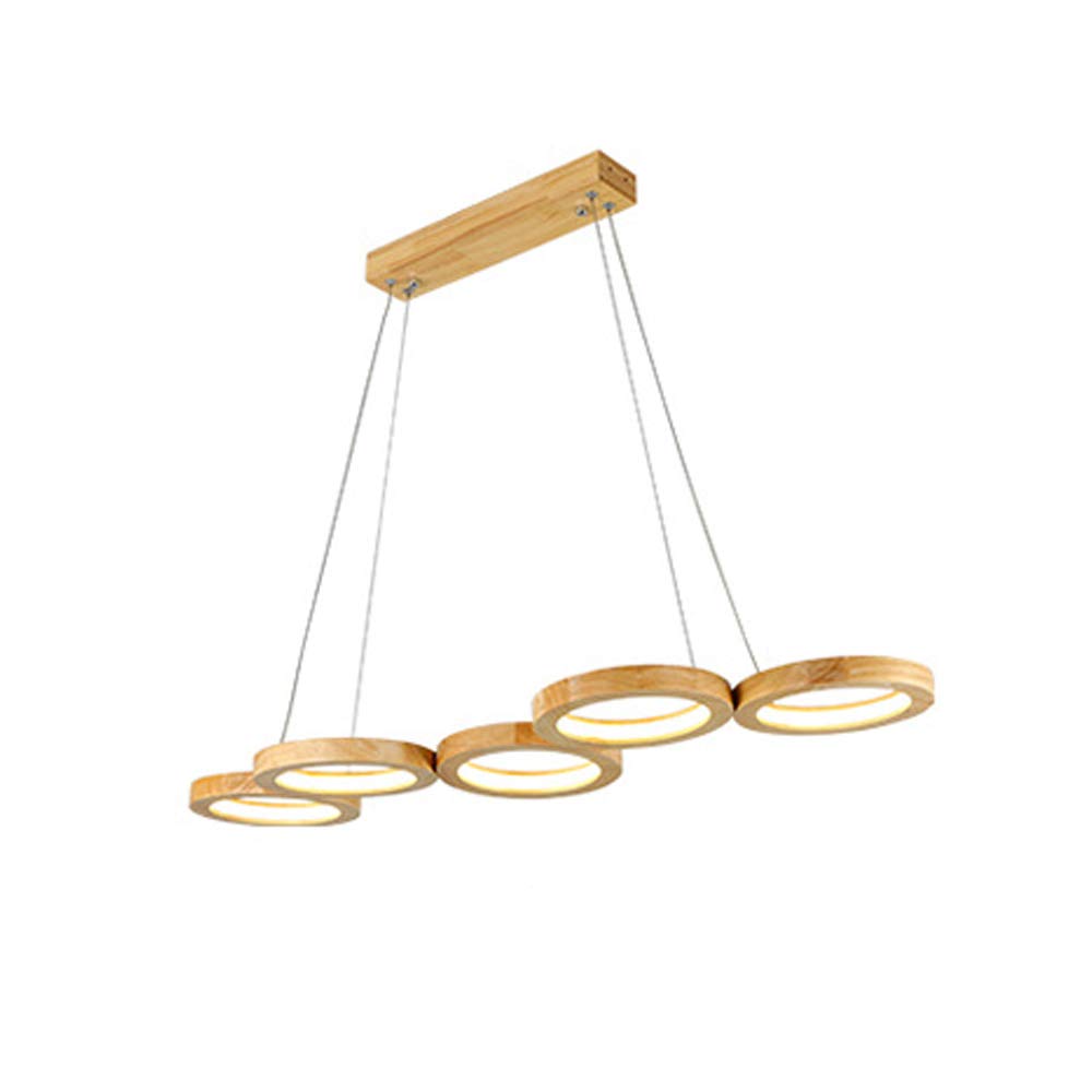Suspension anneau LED bois dimmable L75cm avec télécommande