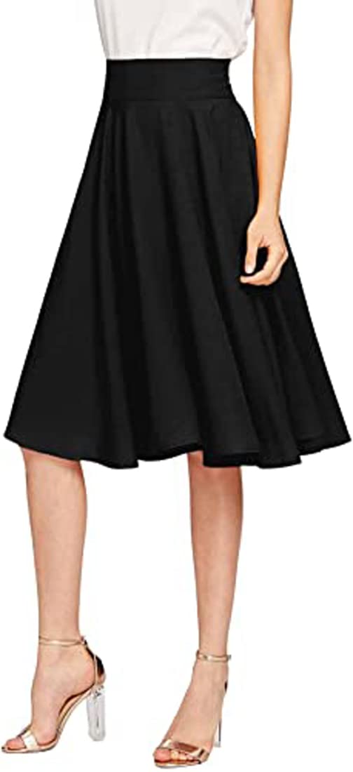 Stars and YouWomen's Flared Knee Length Skirt (XS-26, S-28, M-30, L-32, XL- 34, XXL-36 INCHES)