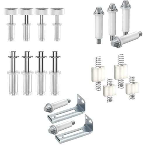 Kit de Herrajes para Puerta Plegable con Resorte Superior e Inferior, Pivotes, Soporte, Guía y Rueda Resistente al Desgaste, 4 piezas, Modelo C miniatura 2
