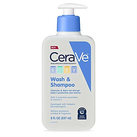CeraVe Baby Wash & Shampoo | 8 Ounce | Fragrance, Paraben, & Sulfate Free Shampoo for Tear-Free Baby Bath Time