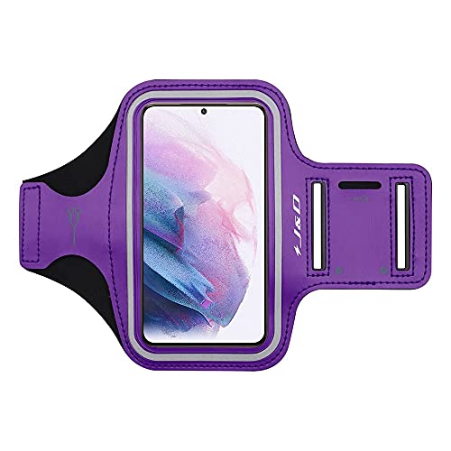 J&D Armband Compatible for Samsung Galaxy S10/S10e/S9/S8/S7/S7 Edge/iPhone X/Xs/8/7/6S/6 Armband, Sports Running Armband with Key Holder Slot Earphone Connection