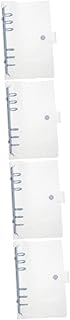 Abaodam 4Pcs Transparente Folhas Soltas Pastas De Escritório Pastas De Arquivo De Rosa Pastas De Arquivo De Caderno De Folhas Soltas Bolsa De Armazenamento Arquivos De Suspensão A6