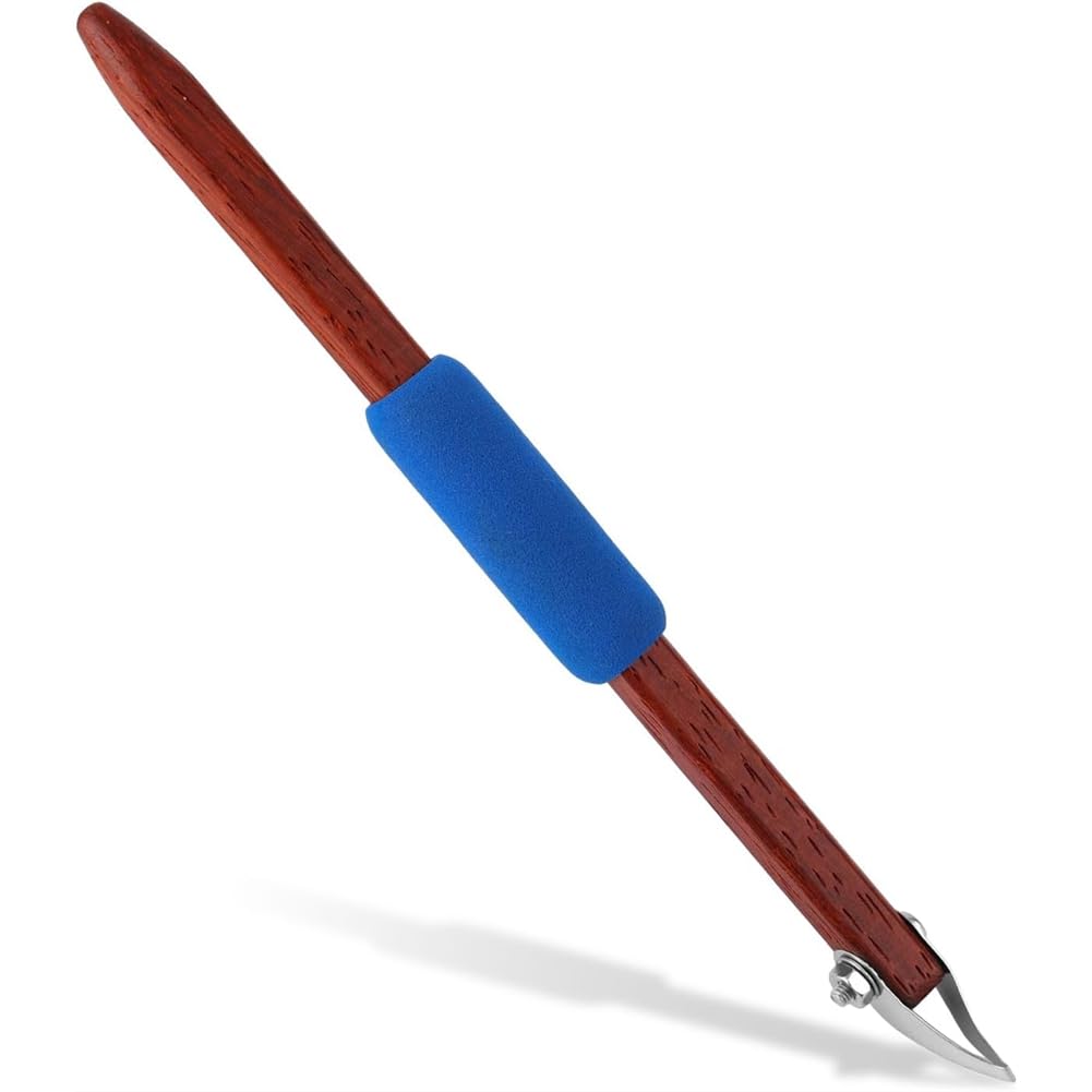 Aundhegrtt As Shown Professional Pottery Trimming Tool In Stainless Steel, Ceramic Carving Tool Featuring Wood Handle