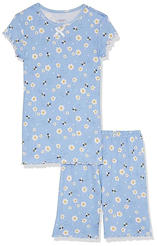 Sara's Prints Little Girls Fitted 2 Piece Short Pajama Set