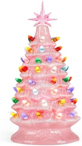 Joiedomi 15" Ceramic Christmas Tree, Table Top Christmas Decor wi...