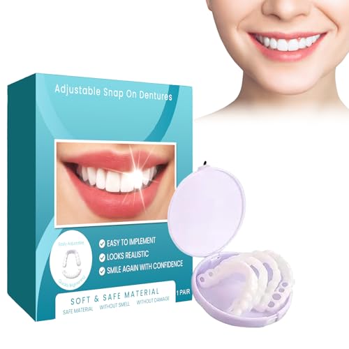 Denti Finti Regolabili a Scatto, Copertura Temporanea Perfetta per Un Sorriso Naturale E Confortevole, Protesi Modellabile per Uomini E Donne, Ripara Il Sorriso Con Sicurezza Fake Teeth