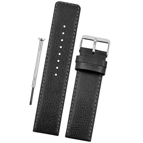 Image of DBLACK ''ATOR'' Leather Watch Strap, Pebble Design Pattern, Thin Leather Watch Belt / / For 18mm, 20mm, 22mm, 24mm, or 26mm Watch Band (Choose Your Size & Color)