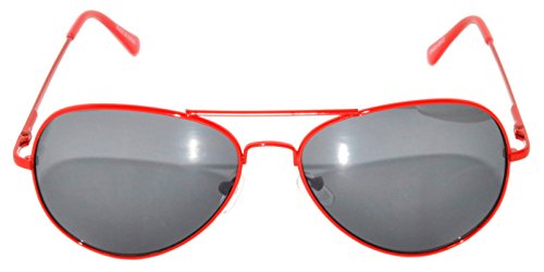 Classic Aviator Smoke Lens Sunglasses Red Metal Frame Spring Hinge2
