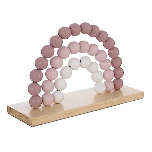 Nojo 7101968R Little Love By Nojo Rainbow Shelfie Pink And Ivory Natural Wood Bead Nursery Décor thumb #1