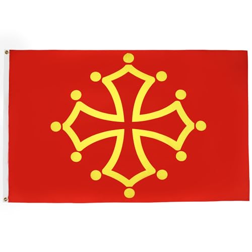 AZ FLAG - Drapeau Midi-Pyrénées - Occitanie - 150x90 cm - Polyester léger - Drapeau Occitan - France Avec Oeillets Métalliques Intégrés - 80g