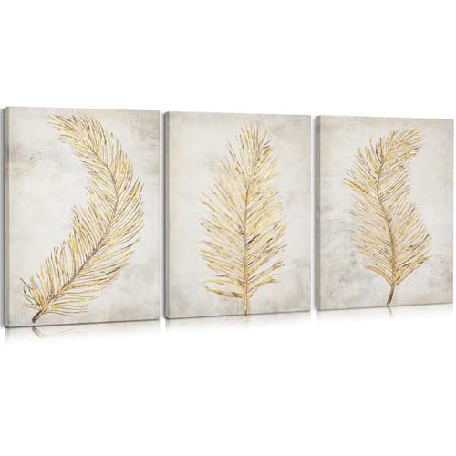 Briful Gold Palm Leaf Canvas