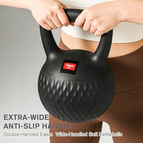 YIGUO Soft Kettlebell, 15lb Kettlebells Cushioned Impact-Resistant Base and Anti-Slip Grip, Strength Training Kettle Bell for Women and Men, Home Workout (Black) by YIGUO - Image 4