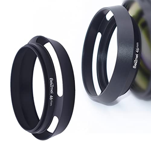46mm Gegenlichtblende,46mm Universal Metallkamera Gegenlichtblende Kompatibel Alle Marken Ø Objektive mit 46mm Filtergewinde+46mm Objektivdeckel(für Leica/für Canon/für Nikon/für Sony) Cover
