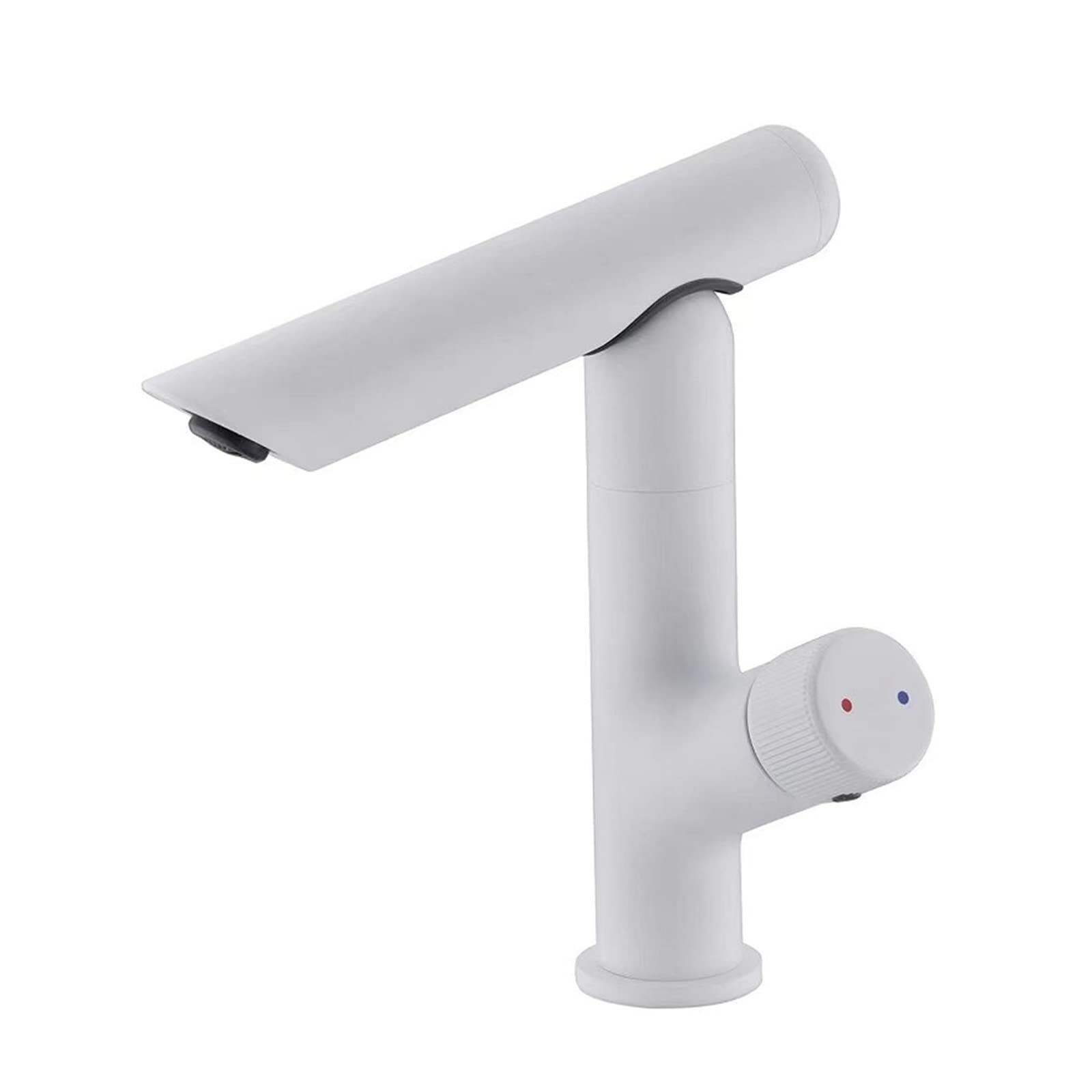 Robinet de lavabo en laiton mitigeur élégant blanc et or pour vasque chic