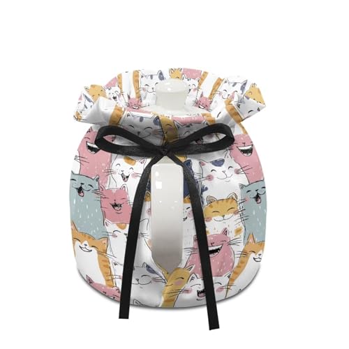 Image of Xoenoiee Cute Cartoon Cats Pattern Tea Cozy Tea Cosy for Teapots Keep Warm Teapot Cover Insulated Kettle Cover for Home Kitchen Table Decor