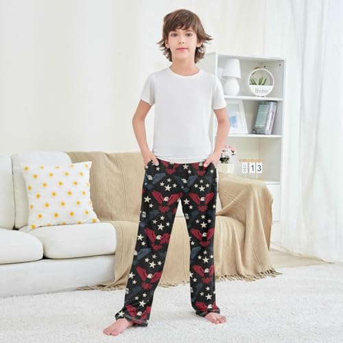Pajama Pants Eagle White Star Pattern Long Sleep Pants Lounge Bottoms4