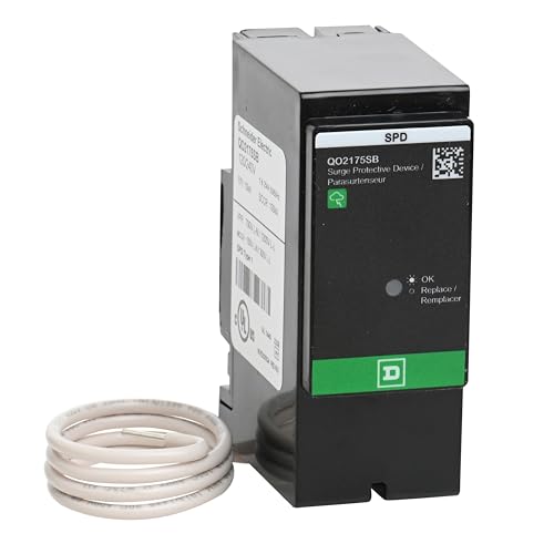 Schneider Electric - Square D Secondary Surge Arrestor - QO Load Center Surge Protective Device NEMA 1 Indoor 5kA 22.5kW SCCR 3 Wire 12/24V AC 1 Phase CSA Certified Dark Gray QO2175SB