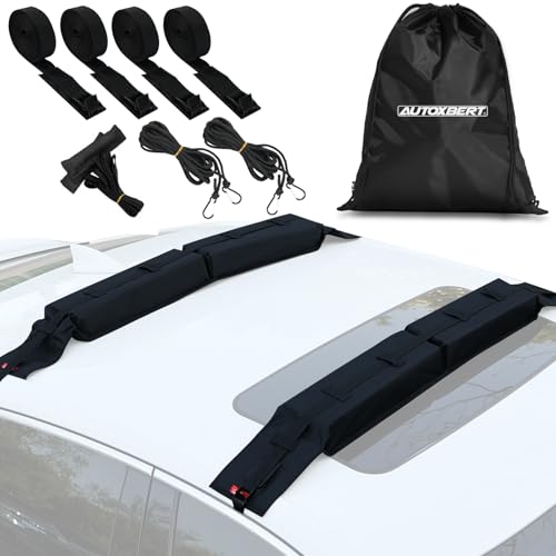 AUTOXBERT Soft Roof Rack Pad Universal 118cm Car Roof Rack Pad 165LBS Load Capacity Luggage Carrier for Kayak Surfboard SUP Canoe Snowboard Paddle Board