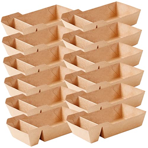 PRETYZOOM 30Pcs Paper Snack Boxes Double Compartment Food Containers for Fries Popcorn and Candy Space Saving Design for Parties and Celebrations Each