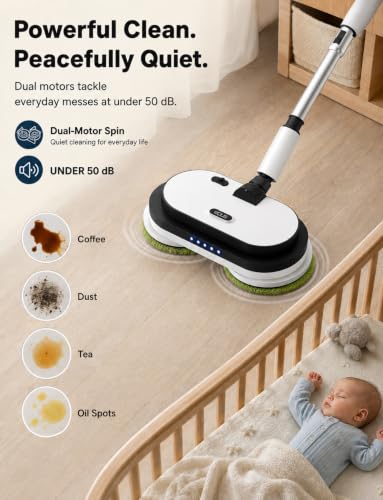 Image of Eous Cordless Electric Mop, Self-Propelled with LED Light and Water Spray